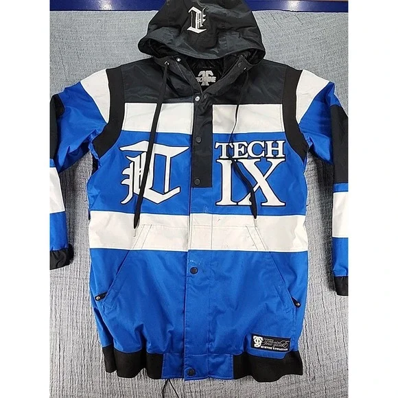 VTG Y2K TechNine Tech IX Snowboard Suit Jacket & Pants Men's Size XL Tall Blue